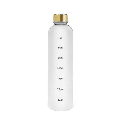Bouteille D'eau De 1l Avec Marqueur De Temps 32 Oz Motivation Réutilisable Fitness Sports De Plein Air Voyage Étanche Sans Bpa Plastique Givré