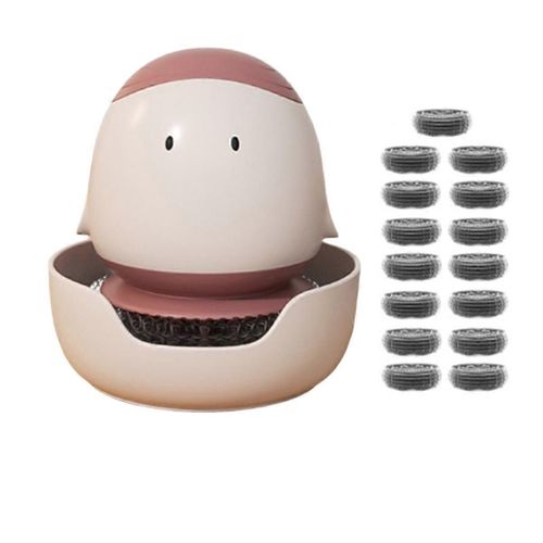 Brosse à vaisselle avec distributeur de savon Brosse à pot de dessin animé avec boîtier de pédalier Casserole à vaisselle Poêle à évier Inducti