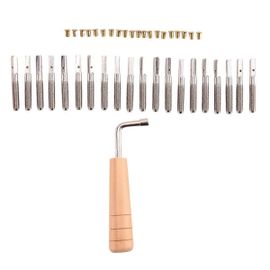 20 Pcs Clous De Goupille D'accord Et 20 Pcs Rivets,Avec Clé D'accordage En Forme De L,Pour Harpe Lyre Petite Harpe Musicale