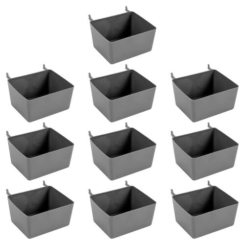 10Pcs Boîte de panneau perforé,Kit de poubelle de panneau perforé,Organisateur de rangement de panier de panneau perforé,Pièces d'accessoires de panneau perforé