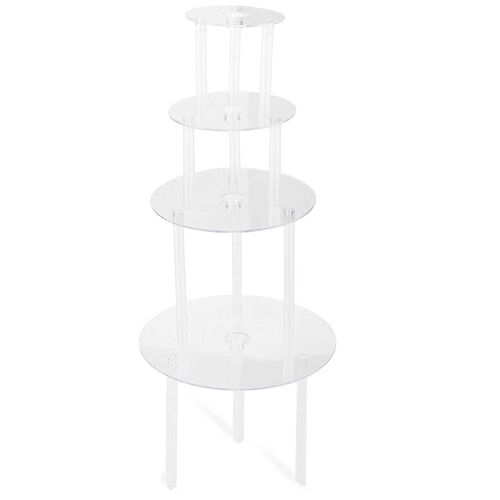 Présentoir À Gâteaux,Assiette À Gâteaux,4 Supports À Gâteaux Réutilisables Avec 12 Chevilles En Plastique