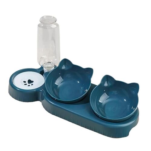 Bols Pour Animaux De Compagnie Avec Mangeoire À Eau,Ensemble De Bols D'eau Et De Nourriture Inclinés 3 En 1 Avec Bouteille D'eau À Gravité