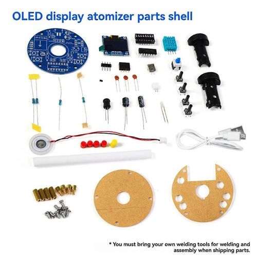 Humidificateur USB Kit de soudage électronique bricolage Circuit imprimé OLED Affichage de la température et de l'humidité Atomiz