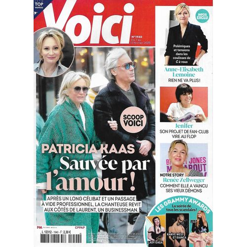 Voici N°1940 07/02/2025 Patricia Kaas/ Renée Zellweger/ Jenifer/ Anne-Elisabeth Lemoine/ Grammy Awards/ Meryl Streep/ Jeremy Renner