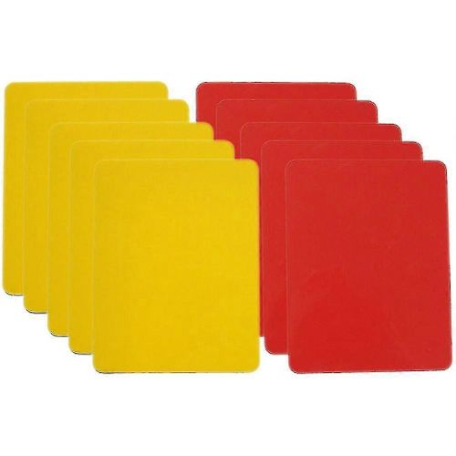 10pcs Cartes D'arbitre Set Rouge Jaune Juge Cartes Football Soccer Standard Cartes