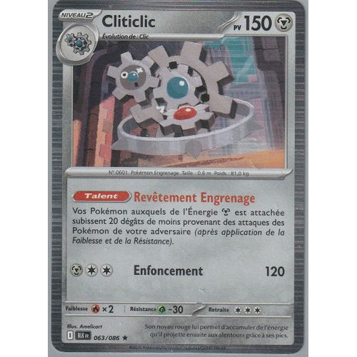 Carte Pokémon - Cliticlic - 063/086 - Holo-Rare - Ev10,5 Foudre Noire