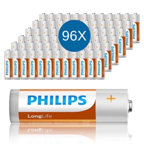 Philips Piles Aa 48 Pièces R6 - Technologie Du Chlorure De Zinc - Durée De Conservation De 3 Ans - Conservation De L'énergie À 80 % - 1,5 V