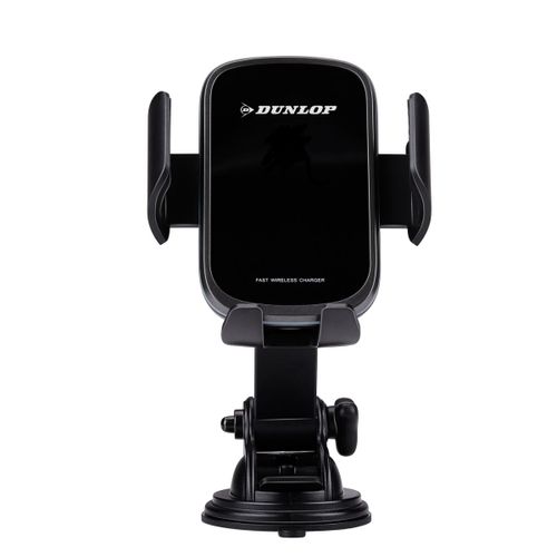 Dunlop Support Téléphone Et Chargeur Induction Qi Avec Ventouse Pour Fixation Sur Tableau/Parabrise - Téléphones 65mm À 92mm - Plastique - Noir