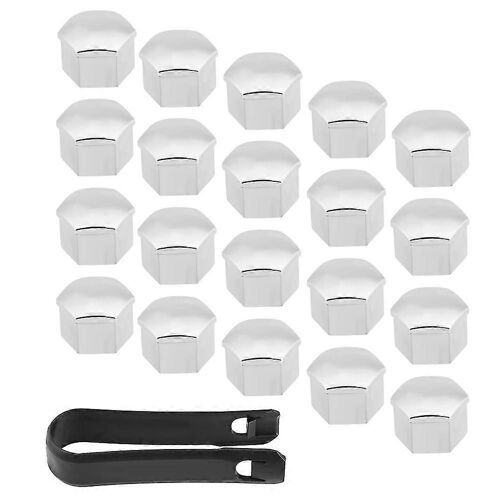 20pcs 17mm Pneu De Voiture Roues Moyeu Couvercles Écrou De Courge Boulon Vis Couvercle Capuchon De Protection Argent Universel