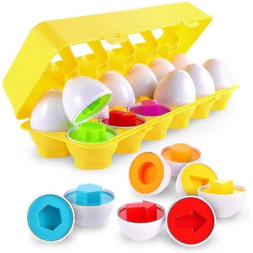 Set d'oeufs - Jouets pour tout-petits Jeux éducatifs Couleur & Formes (12 oeufs)