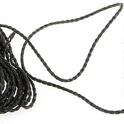 9m Noir Tressé Cuir Collier Cordon Cordon Bricolage 3mm Chaud