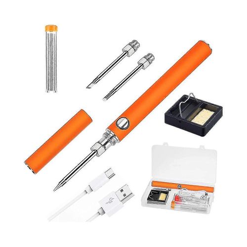 Kit de fer à souder sans fil,Fer à souder sans fil portable USB avec 3 pointes,Kit d'outils de fer à souder rechargeable