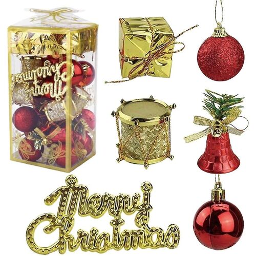 32 pcs boules d'ornement d'arbre de Noël,décoration d'arbre de Noël,petits tambours de Noël