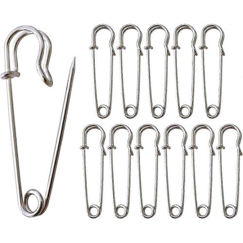 Grandes Épingles À Nourrice,12 Pièces Grande Épingle À Nourrice,63 Mm Épingles À Nourrice Extra Larges,Épingles À Kilt,Épingles À Nourrice Pour Kilt,Couverture,Tricot,Artisanat