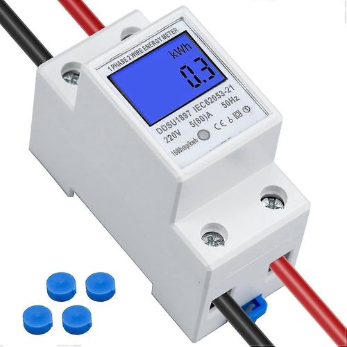 Ventes promotionnelles Lcd Compteur d'électricité numérique Compteur d'air Compteur d'air Rail chapeau Kwh Compteur 5(80) A Compteur d'électricité Rail chapeau 1 phase 2 broches 2p Rail Din Elect