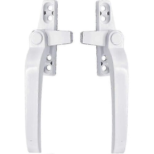 Poignées de fenêtre - Paire de poignées de fenêtre en aluminium de remplacement blanches universelles droites/gauches avec serrure pour fenêtres en PVC et double vitrage (blanc)