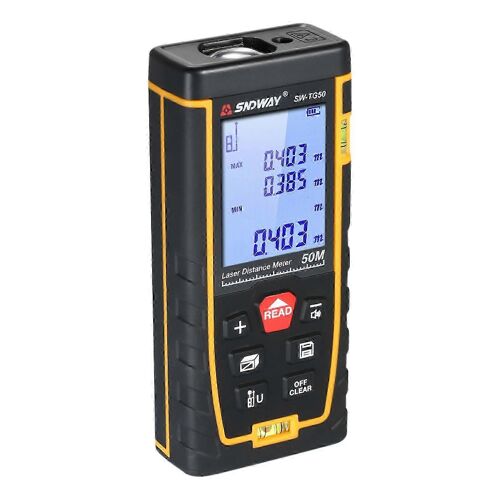 Télémètre laser numérique portable SNDWAY Mini télémètre portable Télémètre de haute précision avec 30 groupes de stockage de données Rétroéclairage d'affichage LCD 2