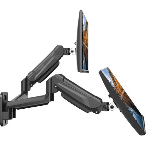 Support Ecran PC 2 Ecran avec Système à Ressort à Gaz, Bras Ecran PC pour Moniteurs de 13 à 32 Pouces, Support VESA 75x75/100x100