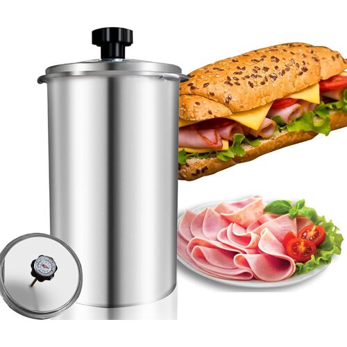 JEXNOVASHOP-Cuiseur à Jambon en Acier Inoxydable, Presse A Jambon, avec Thermomètre, pour Fabrication de charcuterie Maison Saine Saucisse Hamburgers¿B¿