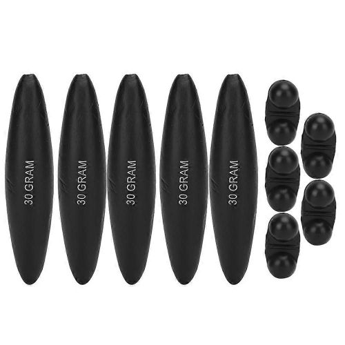 Lot De 5 Flotteurs Et Cloches De Pêche Portables En Eva Pour Poisson-Chat, Haute Résistance, Noir, 30 G