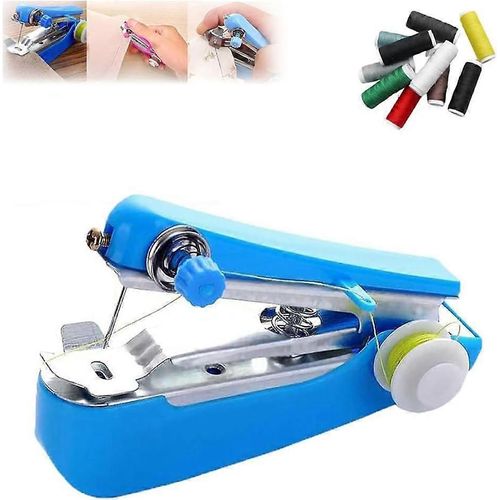Machine à coudre portable,Couturière pratique,Machine à coudre à main,Mini machine à coudre,Mini machine à coudre portable,Mini machine à coudre portable (bleu)