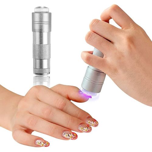 Mini Presse-Ongles Uv,Lampe À Ongles En Silicone Avec Tête Pour Retouches Rapides Des Ongles,Led Portable 