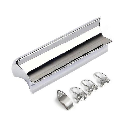Electric Guitar Tone Bar 76mm Round Nose Solid Slide Bar 4 Index Finger Metal Plectrums