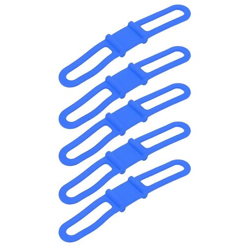 2025duuti Lot De 5 Sangles De Vélo En Silicone Pour Guidon De Vélo, Support De Lampe De Poche, Sangles De Vélo Polyvalentes Pour L'équitation, Bleu