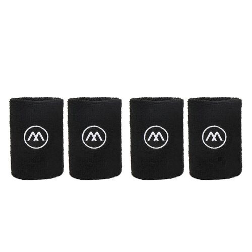 Lot De 2 Paires De Bandeaux Anti-Transpiration Pour Le Sport, Le Basket-Ball, En Polyester Et Coton, Pour Homme Et Femme, Noir