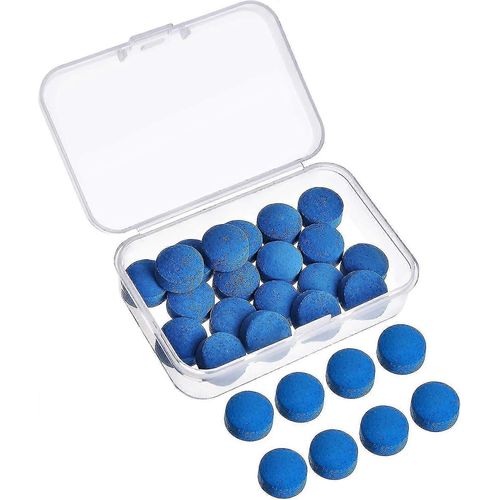 30 pièces billard queues de billard pointes queue de billard bâton de billard pointes de remplacement avec boîte de rangement pour billards queues fournitures,13 mm,bleu nouveau