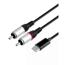 Câble adaptateur répartiteur en Y stéréo USB de 1 m USB Type C vers double RCA Cinch mâle