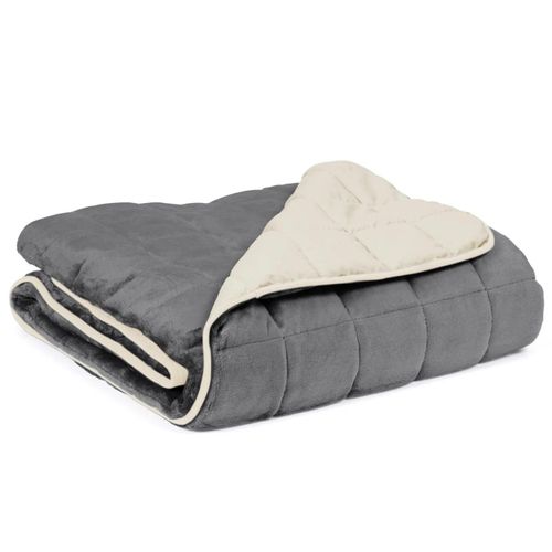 Couverture Lestée 150x200 Cm Celeste Bicolore Gris Et Crème 7 Kg