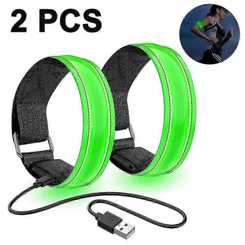 Paquet De 2 Feux De Course Pour Coureurs,Brassard Led Rechargeable,Vêtements De Course Réfléchissants,Bande Lumineuse Led Pour Joggeurs,Cyclistes,Marcheurs