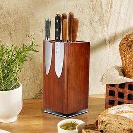 Chenquansarl-Bloc Couteau Cuisine, Range Couteaux De Cuisine, Blocs Couteaux Vides, Porte Couteau, Bloc À Couteaux Magnétique, Support Couteau De Cuisine Bois, Rangement Avec Poils, Universel, 25x12x