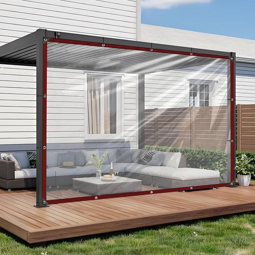 Transparent Tarpaulin-2 X 3 M Waterproof Tarpaulin With Eyelets Pvc Transparent For Outdoor,Carport,Rain Tarp,Patio,Balcony,Garden,Greenhouse (1.5x6m)