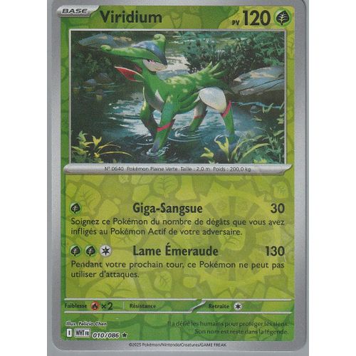 Carte Pokémon - Viridium - 010/086 - Holo-Reverse - Ev10,5 Foudre Noire