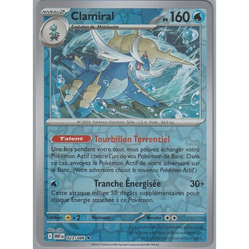 Carte Pokémon - Clamiral - 023/086 - Holo-Reverse - Ev10,5 Foudre Noire