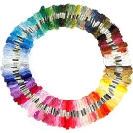 Chenquansarl-100 Couleurs Fil À Broder Polyester Coton Doux Fil Coloré Pour Bricolage Artisanat Bracelets
