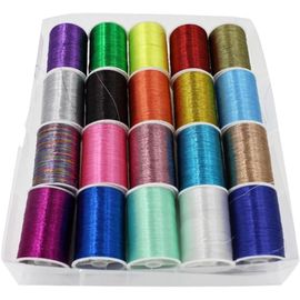 Chenquansarl-Lot De Bobines De Fil À Broder Métallique Scintillant Pour Travaux Manuels, Couture, Point De Croix Et Bricolage - Fils En Polyester Multicolores - Différentes Couleurs