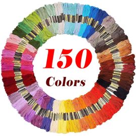 Chenquansarl-Fil À Broder Pour Bracelet D'amitié, 150 Écheveaux, Fil Multicolore Pour Point De Croix Avec Numéros De Couleur, 6 Brins De Fil