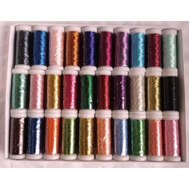 ChenQuanSarl-30 Bobines Machine À Broder Métallique, 30 Différents Couleur De 200 M Chaque, De Haute Qualité