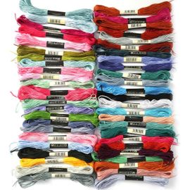 Chenquansarl-Fil À Broder Point De Croix Fils De Coton 50 Écheveaux Polyester Broderie Fil À Repr R Pour Bandes D'amitié Point De Croix Accessoires