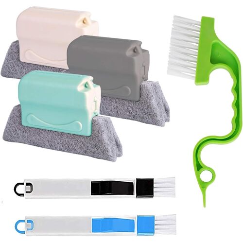 Lot De 6 Brosses De Nettoyage De Rainures De Fenêtre, Outils De Nettoyage En Profondeur Pour Porte Coulissante, Volet, Climatiseur, Salle De Bain/Douche, Stores, Aérations