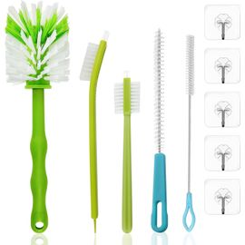 Chenquansarl-5 Pièces Goupillon Biberon,Multifonctionnel Et Portable Biberon(Contient 5 Crochets) Pour Lavage Bouteilles D'eau, Biberons, Verres