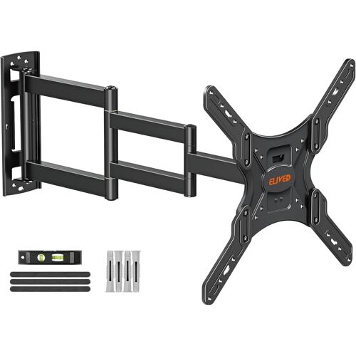 MEVRONISSHOP-Support Mural TV à Bras Long Support TV d'angle pour la Plupart des téléviseurs de 26 à 60 Pouces avec Bras d'extension de 749 mm, VESA 400x400 mm Max. jusqu'à 35 kg EV3017