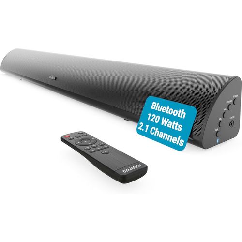 SUBZONAL-Snowdon 120W Barre de Son TV Bluetooth | Enceinte TV Home Cinema 2.1 | Barres de Son avec RCA, Optique et AUX | Caisson de Basse Intégré | Montage Mural