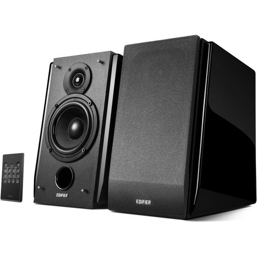 LETNERNY-R1850Db Enceintes De Bibliothèque Paire 2.0 Actives D'Enceintes Bluetooth Stéréo Hifi Avec Ampli Et Sortie Subwoofer Idéale Pour Home Cinéma, Pc Et Téléphone