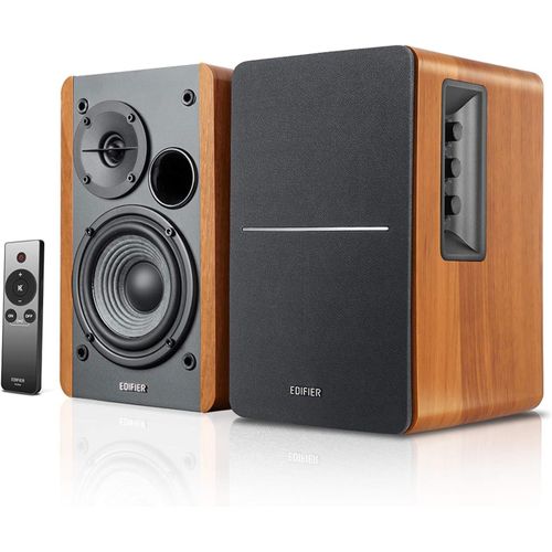 LETNERNY-R1280Ts Enceintes De Bibliothèque Amplifiées - Moniteurs De Champ Proche Actifs Stéréo 2.0-Studio-42 Watts Rms Avec Sortie De Ligne De Caisson De Basses-Boîtier En Bois