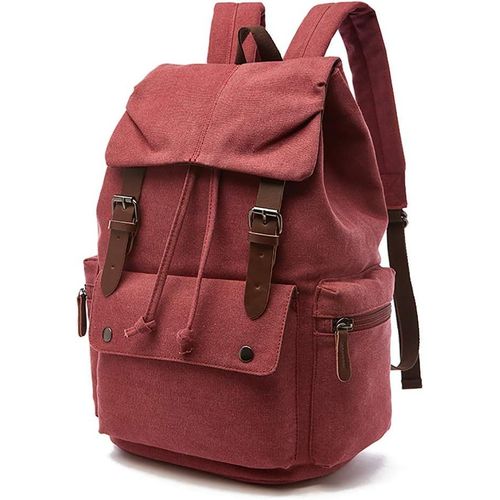 KALANKA-Sac à Dos en Toile Cartable Vintage pour Ordinateur Portable Daypack Randonnée Voyage Grande capacité Sac Unisexe