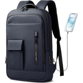 Sac À Dos Ordinateur Portable 15,6"" Et Tablette 12,9"" Avec Port De Charge Usb Pour Hommes, Léger, Fin Et Imperméable Adapté Au Travail, Business, Université, Loisirs, Voyage (Bleu)[PCOM4283612]